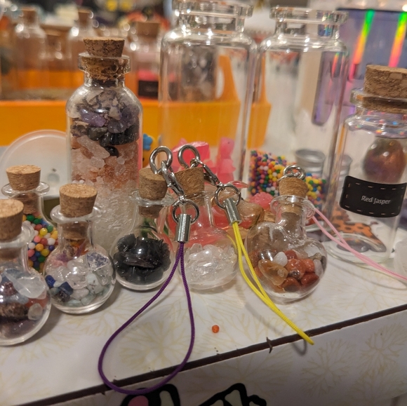 Mini Glass Potion Bottles Tiny Crystal Charms Add On To Any Bundle $5 Each! - Picture 7 of 15